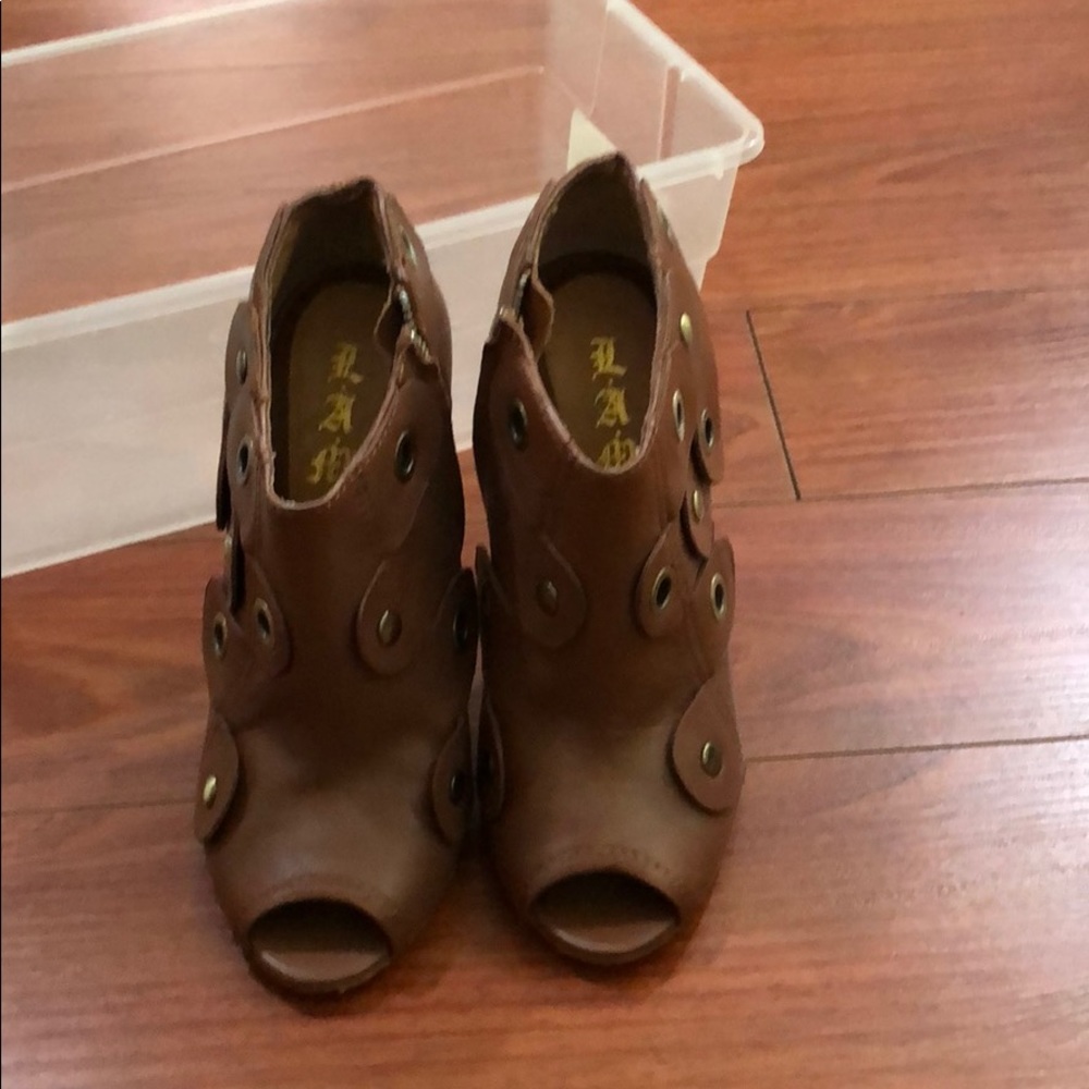LAMB open toed booties